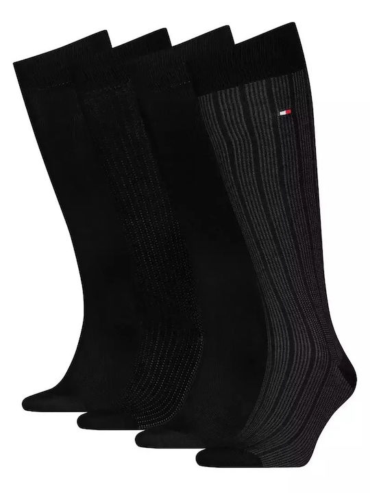 Tommy Hilfiger Bărbați Șosete Uni Negre 4Pachet