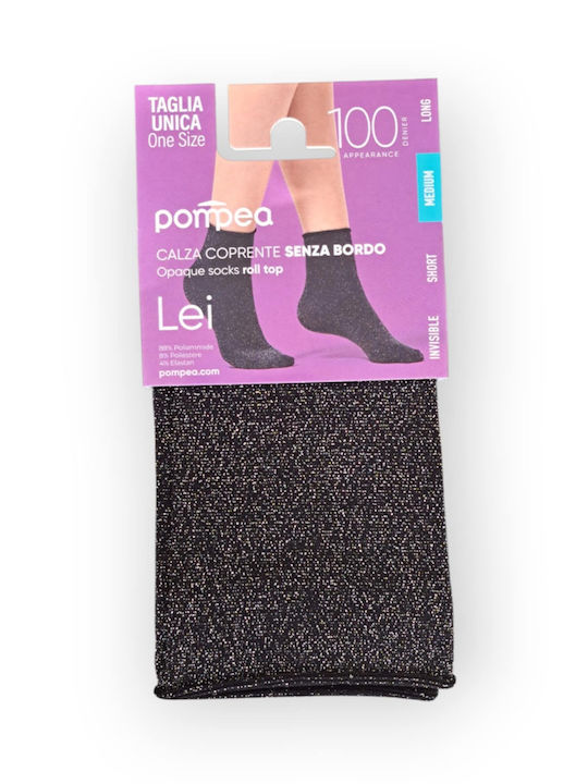 Pompea Damen Socken Black/Silver 1Pack