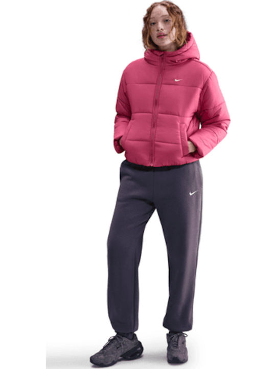 Nike Kurz Damen Puffer Jacke für Winter Rosa