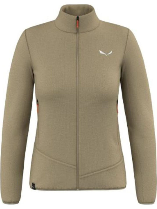 Women's Cardigan with Zipper Beige