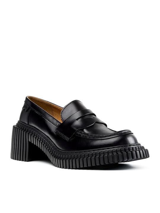 Camper Leather Women's Loafers in Black Color K201811-001