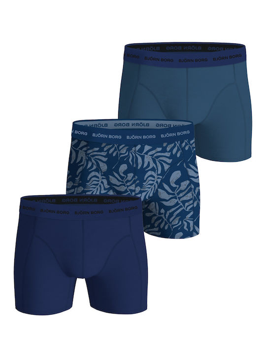 Björn Borg Ανδρικά Μποξεράκια Μπλε με Σχέδια 3Pack