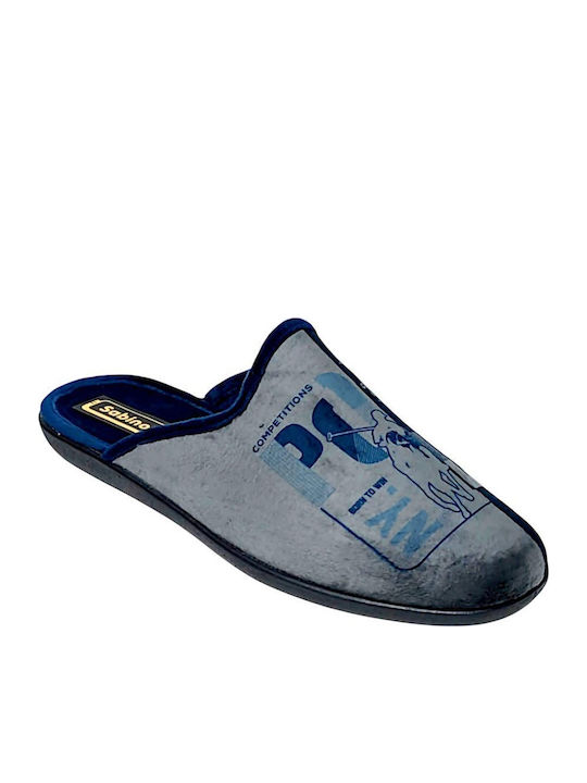 Sabino Winterliche Herrenhausschuhe Blau