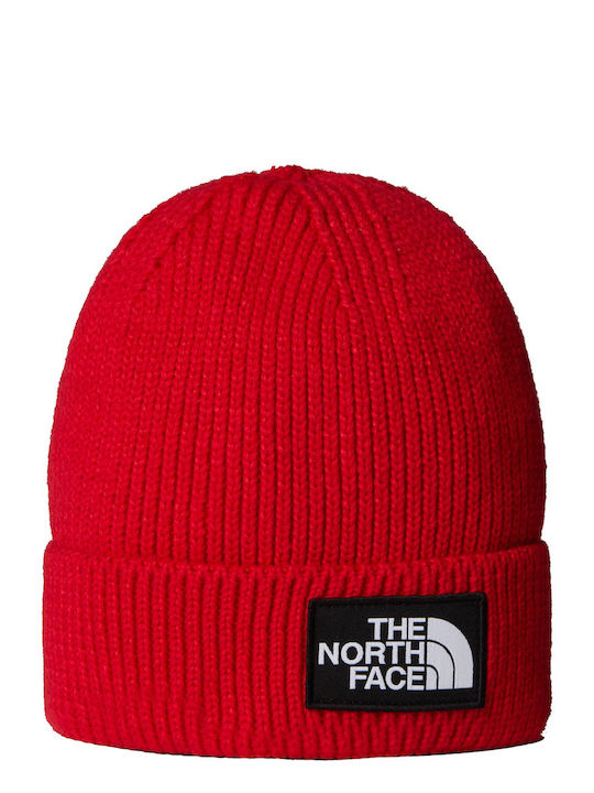 Logo Beanie Ανδρικός Σκούφος Πλεκτός σε Κόκκινο χρώμα