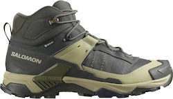 Salomon X Ultra 5 Mid Ανδρικά Ορειβατικά Gore-Tex Πράσινα Salomon X Ultra 5 Mid Ανδρικά Ορειβατικά Gore-Tex Πράσινα