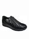 Ανατομικά Γυναικεία Slip-On Δερμάτινα Μαύρα