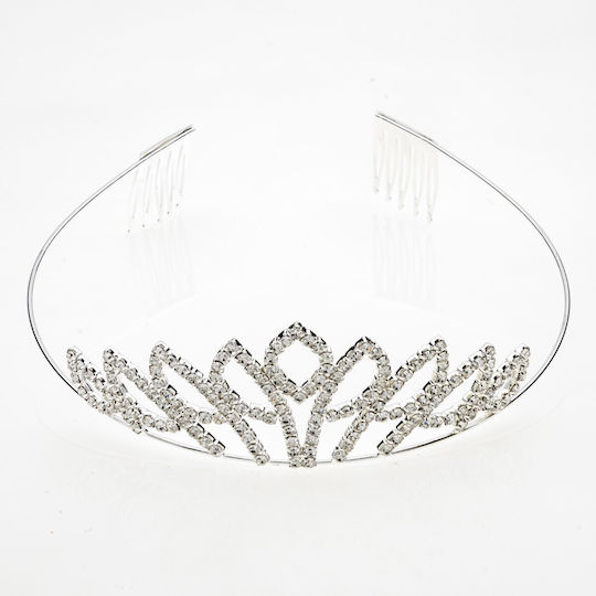 Metallische Tiara Brautaccessoire Silber 2 Eindrucksvolle Designs Dekorierte Strass-1