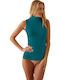 Sleeveless Cotton Petrol Women's T-Shirt Turtleneck