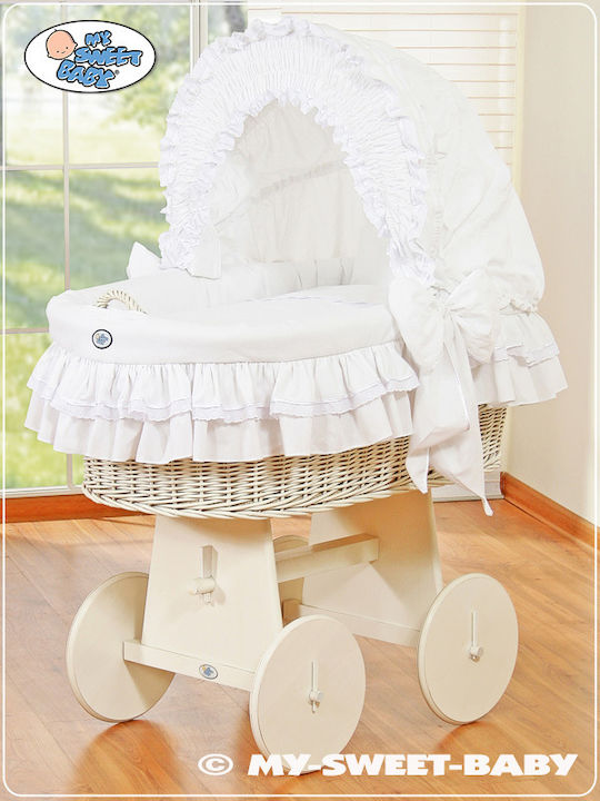 My Sweet Baby Ξύλινη Καλαθούνα με Βάση Λευκή