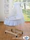 My Sweet Baby Straw Moses Basket with Stand Blue