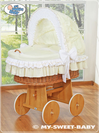 My Sweet Baby Ψάθινη Καλαθούνα με Βάση Μπεζ