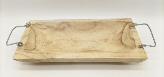Natural Home Platou Decorativ Lemn Maro 1buc 36x18x6.5buc