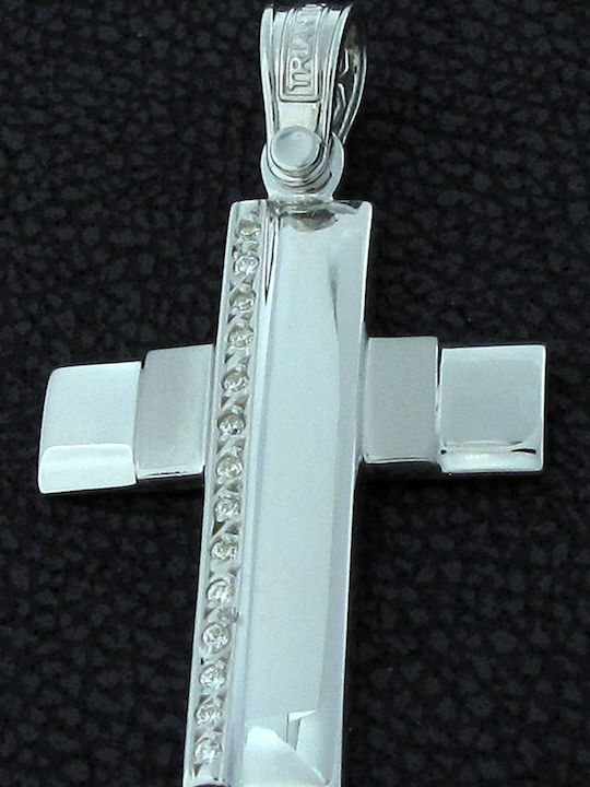 Triantos White Gold Cross 14K