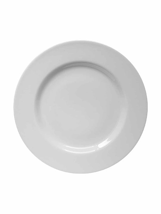 Saturnia Shallow Serving Plate from Porcelain White with Diameter 21cm 6 Pieces