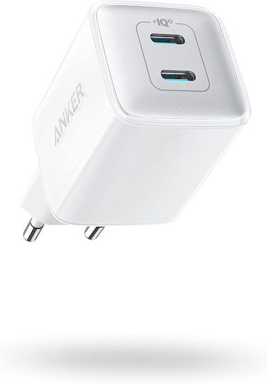Anker Charger Without Cable GaN with 2 USB-C Ports 40W Power Delivery Whites (521 Nano Pro)