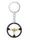 Racing Steering Wheel Keychain 4cm Gold