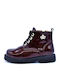 Anatomice Ghete Copii din Piele Burgundy
