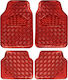 Set of Front and Rear Mats Universal 4pcs Red