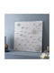 Artekko Mosaic Beige Decorative Painting Fabric Technique Plexiglass Frame 60x5x60 Cm 60cm X 5cm X 60cm