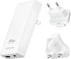 Swissten Macbook Laptop Gan 65w Travel Charger Usb-c Usb Ports Eu Uk Us Plugs White
