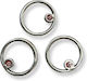 Metal Eye Red Silver 2cm 12 Pcs