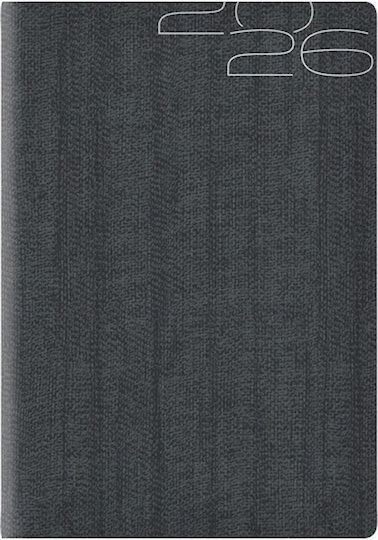 Θεοφύλακτος Ημερήσιο Ημερολόγιο Kashmir Flat 2026 Charcoal 14.5x20.5 6862c.d57