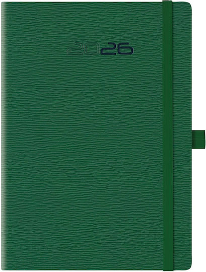 Theofylaktos Daily Diary Rivoli Plus 2026 Green 17x24 6967r.b08