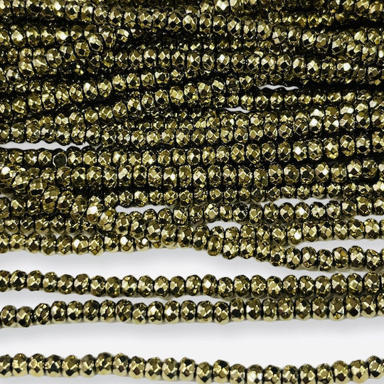 Ammatin Round Tagié Beads 2x4mm Gold 2 Pieces
