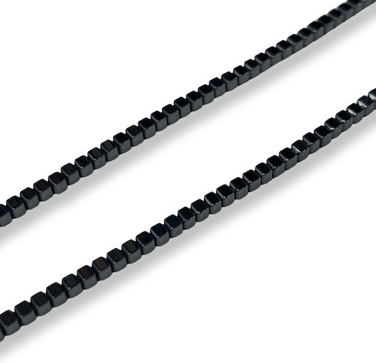 Αιματίτης Χάντρα Μαύρο 2.5*2.5mm 2 Τμχ