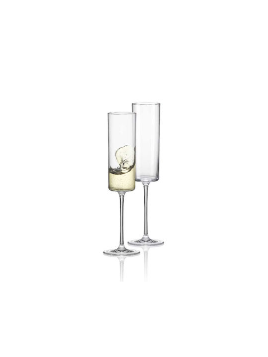 Yuk Set of Glasses Champagne / White Wine made of Glass Stemmed 6pcs