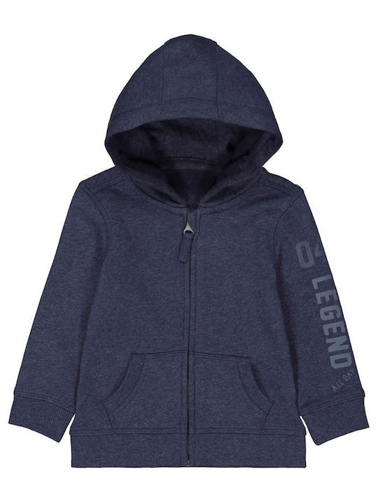 Kids Sweatshirt Cardigan With Hood And Pockets Dark Blue