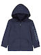 Kids Sweatshirt Cardigan With Hood And Pockets Dark Blue