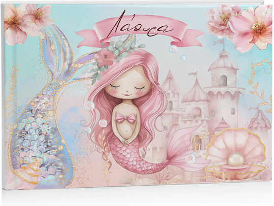 Baptism Guest Book Pink Mermaid 27 X 21 Cm D15010 Bal-d15010-pink-mermaid