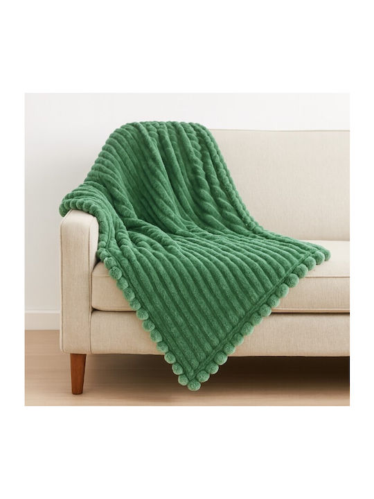 ForHome Κουβέρτα Fleece Μονή 160x220εκ. Πράσινη