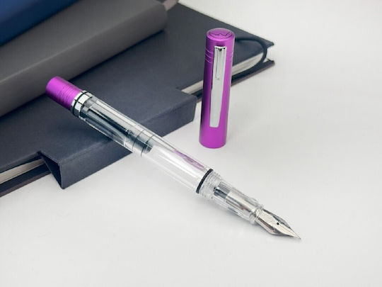 Monteverde Fountain Pen Medium Aluminum with Purple Ink