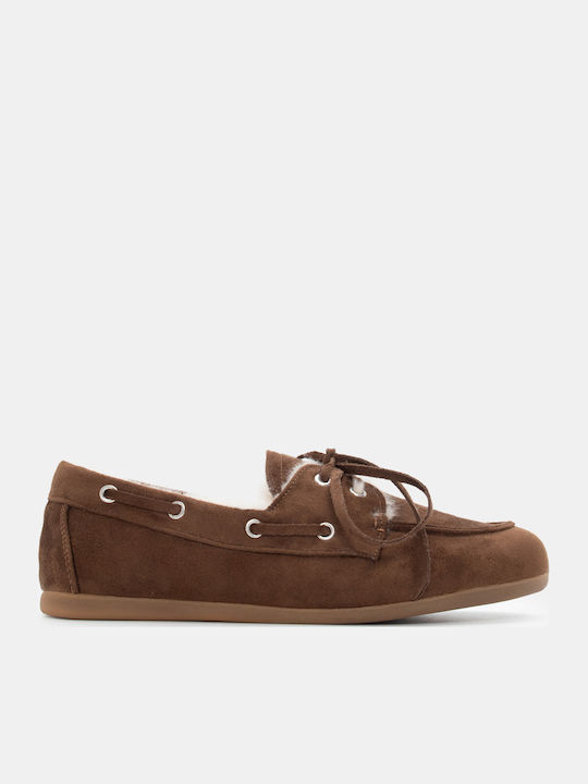 Luigi Γυναικεία Loafers σε Καφέ Χρώμα