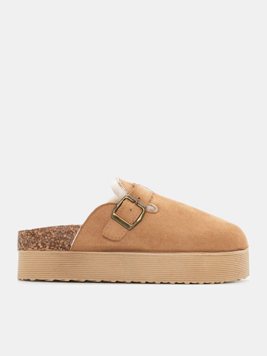 Luigi Winter Women's Slippers with Fur Brown