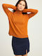 Women's Sweater Cotton Turtleneck Brown