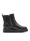 Leather Women's Ankle Boots Platform Black
