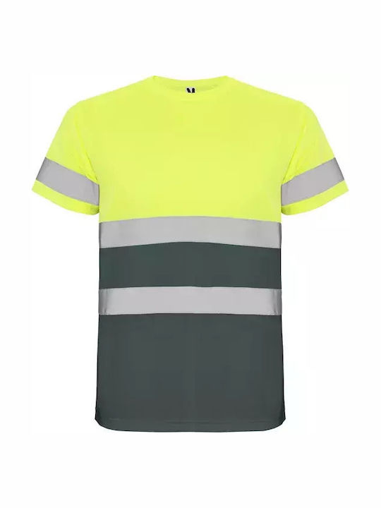 Roly Arbeitshemd Kurzärmelig Unisex Arbeitsshirt Delta Code 9310 Lead Fluoryellow L