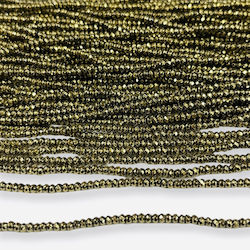 Perlen Aimatine Ronde Tagié 2x3mm Gold 2 Stück