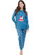 MEI Winter Women's Pyjama Set Petrol Blue