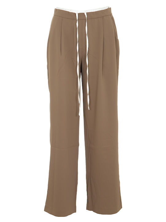 Maya Γυναικείο Υφασμάτινο Παντελόνι Camel Beige