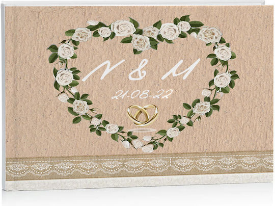 Книга За Сватбени Пожелания Сърце Рози 27 Х 21 См D15010 Bal-d15010-kardia