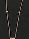 Pink Gold Double-Sided Necklace White & Black Zircons