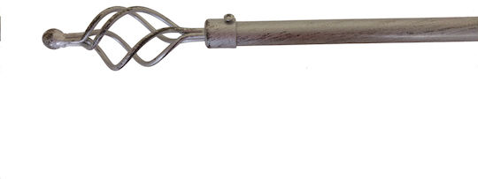 Ausziehbar Metallisch Vorhangstange Einfach 110-210cm Silver