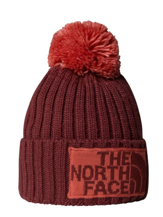 Beanie Unisex Σκούφος Πλεκτός σε Κόκκινο χρώμα