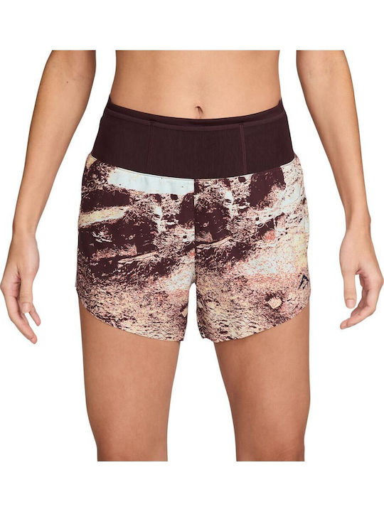 Drifit Trail Midrise 4'' Brieflined Shorts Γυναικείο Σορτς Dri-Fit Μπορντό