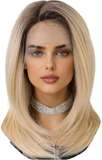 Wig with Synthetic Hair in Dark Blonde Color 45cm