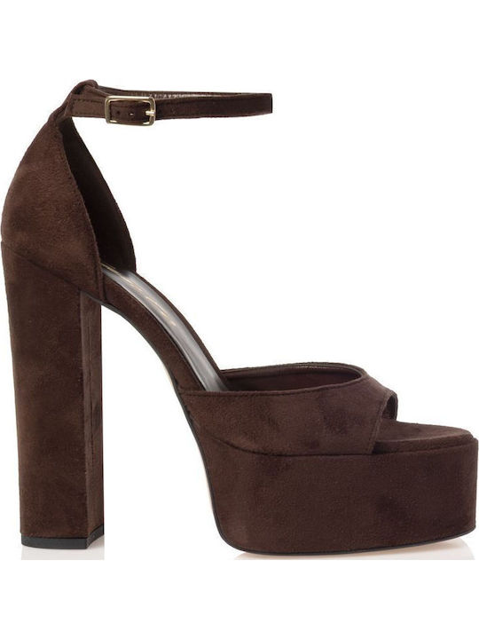 Sante Suede Πέδιλα Καφέ